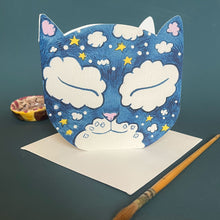 Load image into Gallery viewer, Dream Cat Face - Die Cut Card