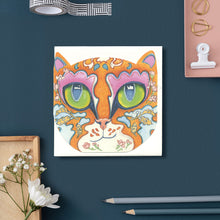 Load image into Gallery viewer, Ginger Cat Face - Die Cut Card