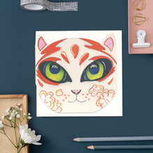 Load image into Gallery viewer, Geisha Cat Face - Die Cut Card