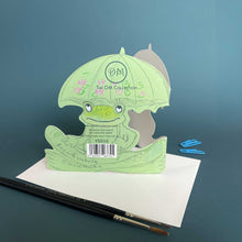 Load image into Gallery viewer, Frog  with Umbrella - Die Cut Greetings Card