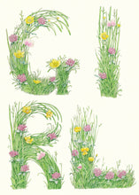 Load image into Gallery viewer, Girl -l letters made out of meadow grass - greetings card