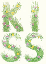 Load image into Gallery viewer, Kiss - letters made out of meadow grass -greetings card