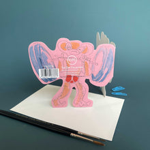 Load image into Gallery viewer, Monkey lifting weights - Die Cut Greetings Card