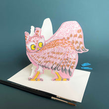 Load image into Gallery viewer, Dancing Owl - Die Cut Greetings Card