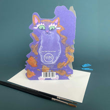 Load image into Gallery viewer, Scruffy Cat- Die Cut Greetings Card
