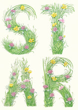 Load image into Gallery viewer, Star - letters made out of meadow grass - greetings card