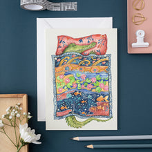 Load image into Gallery viewer, Crocodile asleep - Greetings Card