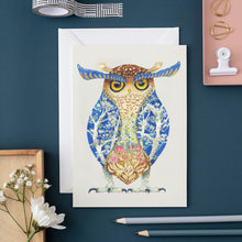 Load image into Gallery viewer, Spot Bellied Owl (or eyebrows) - Greetings Card