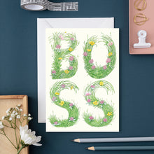Load image into Gallery viewer, Boss - letters made out of meadow grass - greetings card