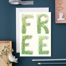 Load image into Gallery viewer, Free - letters made out of meadow grass - greetings card