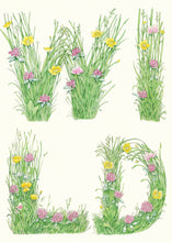 Load image into Gallery viewer, Wild - letters made out of meadow grass - greetings card