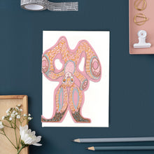 Load image into Gallery viewer, Hare doing an ear stand - Die Cut Greetings Card