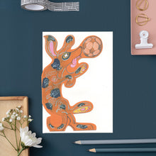Load image into Gallery viewer, Dog playing with a ball- Die Cut Greetings Card
