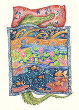 Load image into Gallery viewer, Crocodile asleep - Greetings Card