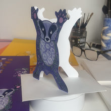 Load and play video in Gallery viewer, Star jumping Badger- Die Cut Greetings Card