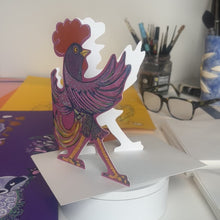 Load and play video in Gallery viewer, Strutting Rooster- Die Cut Greetings Card