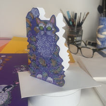 Load and play video in Gallery viewer, Scruffy Cat- Die Cut Greetings Card