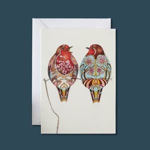 Two Robins - Card