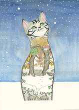 Load image into Gallery viewer, Cat in the Snow  - Card - The DM Collection