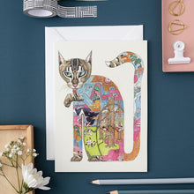 Load image into Gallery viewer, Cat Licking It's Paw - Card - The DM Collection