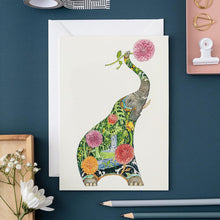 Load image into Gallery viewer, Elephant with Flowers - Card - The DM Collection