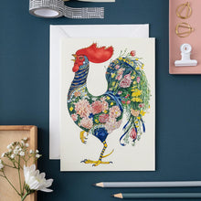 Load image into Gallery viewer, Rooster with Flowers - Card - The DM Collection