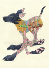 Load image into Gallery viewer, Black Labrador Running - Card - The DM Collection