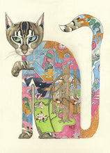 Load image into Gallery viewer, Cat Licking It's Paw - Card - The DM Collection