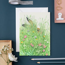Load image into Gallery viewer, Hare in the grass - Greetings Card
