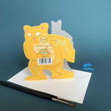 Load image into Gallery viewer, Bear stealing honey - Die Cut Greetings Card
