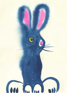 Blue Bunny - Greetings Card