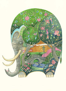 Sleeping Elephant - Greetings Card