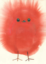 Load image into Gallery viewer, Fluffy Robin Chick - Greetings Card
