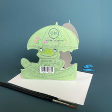 Load image into Gallery viewer, Frog  with Umbrella - Die Cut Greetings Card
