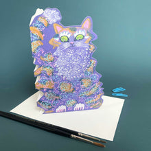 Load image into Gallery viewer, Scruffy Cat- Die Cut Greetings Card
