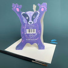 Load image into Gallery viewer, Star jumping Badger- Die Cut Greetings Card
