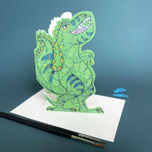 Load image into Gallery viewer, Tyrannosaurus Rex- Die Cut Greetings Card
