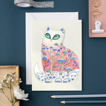 Load image into Gallery viewer, Snow Cat- Greetings Card
