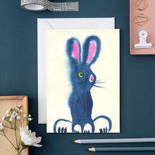 Load image into Gallery viewer, Blue Bunny - Greetings Card
