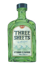 Load image into Gallery viewer, Green bottle of 'Three Sheets to the Wind' strong liquor on a white background

