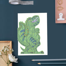 Load image into Gallery viewer, Tyrannosaurus Rex- Die Cut Greetings Card
