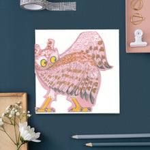 Load image into Gallery viewer, Dancing Owl - Die Cut Greetings Card
