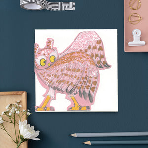 Dancing Owl - Die Cut Greetings Card