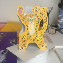 Load and play video in Gallery viewer, Leopard Star jumping - Die Cut Greetings Card
