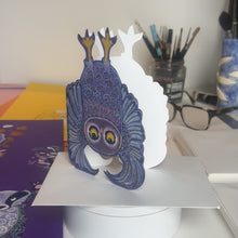 Load and play video in Gallery viewer, Owl doing a wing stand- Die Cut Greetings Card
