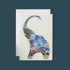 Elephant Squirting Water - Card