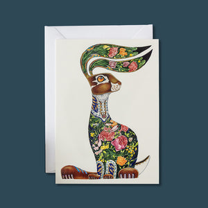 Hare with Flowers - Card