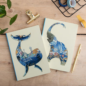 Perfect Bound Notebook - Elephant Squirting Water - The DM Collection