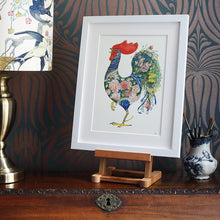 Load image into Gallery viewer, Rooster with Flowers - Print - The DM Collection
