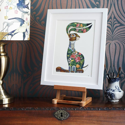 Hare with Flowers - Print - The DM Collection